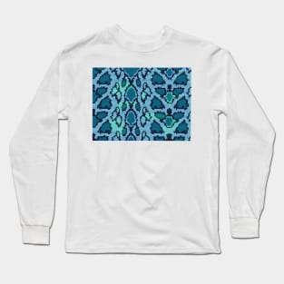 Snake Skin Blue Long Sleeve T-Shirt